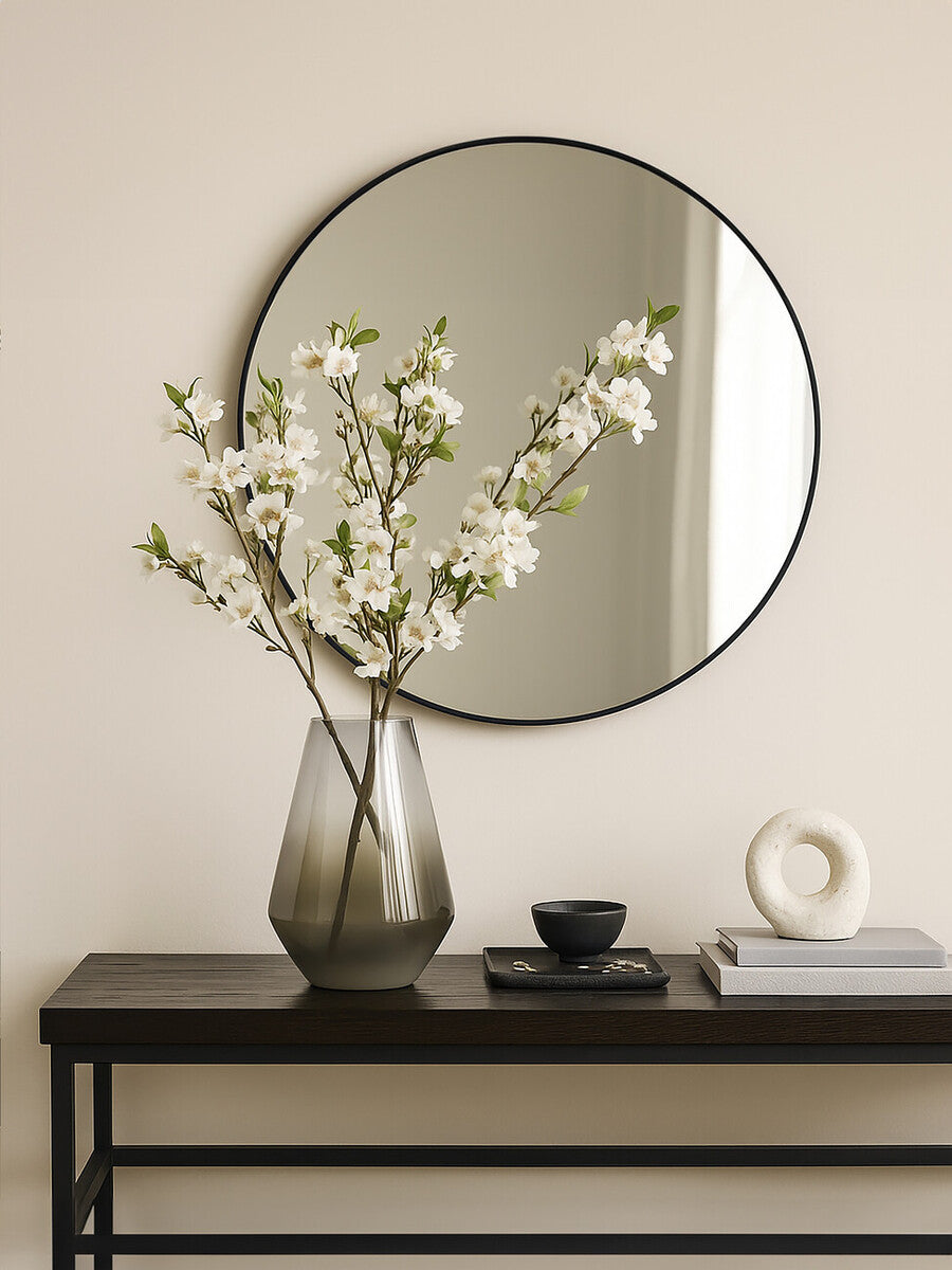 Orsina Alexa Small Glass Vase – Fluted Ombre Nickel to Clear