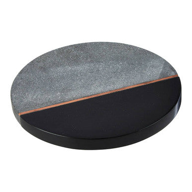 Orsina Pedra Small Lava Stone Serving Board with Copper Inlay