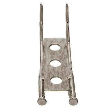 Orsina Antler 3-Bottle Wine Rack – Silver Aluminium Tabletop Holder