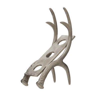 Orsina Antler 3-Bottle Wine Rack – Silver Aluminium Tabletop Holder