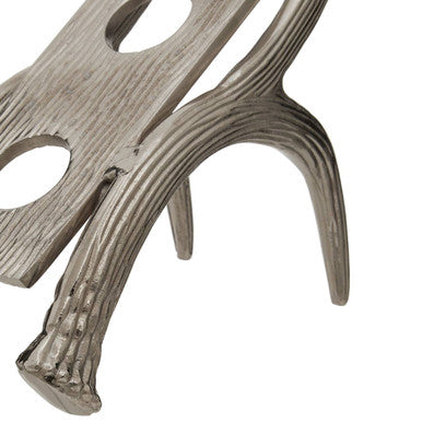 Orsina Antler 3-Bottle Wine Rack – Silver Aluminium Tabletop Holder
