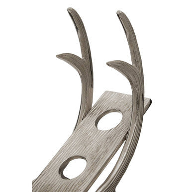 Orsina Antler 3-Bottle Wine Rack – Silver Aluminium Tabletop Holder