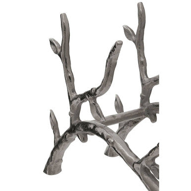 Orsina Adria 3-Bottle Silver Metal Branch Wine Rack | Sculptural Decor