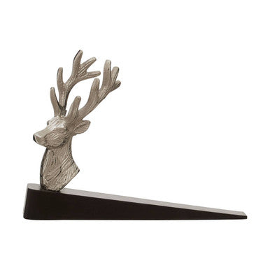 Orsina Silver Stag Door Stop – Decorative Black Wooden Door Wedge