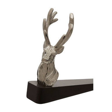 Orsina Silver Stag Door Stop – Decorative Black Wooden Door Wedge