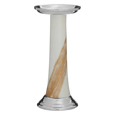 Orsina Alma White and Gold Candle Holder – Minimalist Aluminum Decor