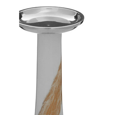 Orsina Alma White and Gold Candle Holder – Minimalist Aluminum Decor