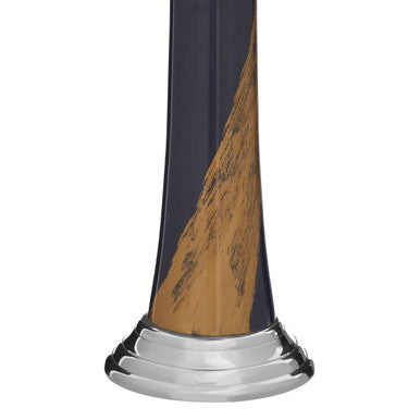 Orsina Alma Blue and Gold Metal Candle Holder – Modern Tabletop Decor