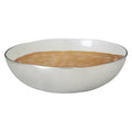 Orsina Alma Large Round Decorative Bowl – Gold and White Aluminium