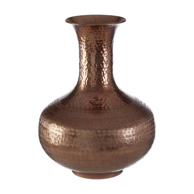 Orsina Solis Bottle Vase – Hammered Aluminium Metallic Home Decor