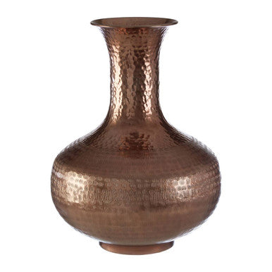 Orsina Solis Bottle Vase – Hammered Aluminium Metallic Home Decor