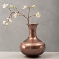 Orsina Solis Bottle Vase – Hammered Aluminium Metallic Home Decor