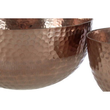 Orsina Solis Set of 2 Round Bronze Hammered Aluminium Decorative Bowls