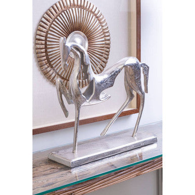 Orsina Hampstead Horse Ornament – Silver Nickel Aluminium Sculpture