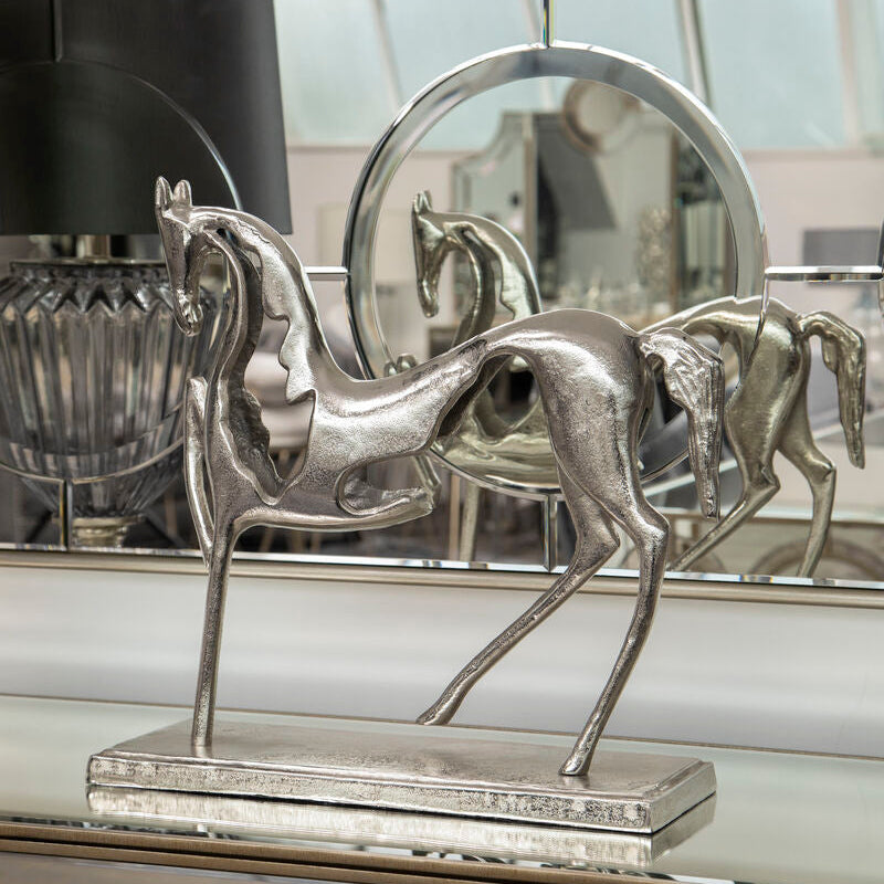 Orsina Hampstead Horse Ornament – Silver Nickel Aluminium Sculpture