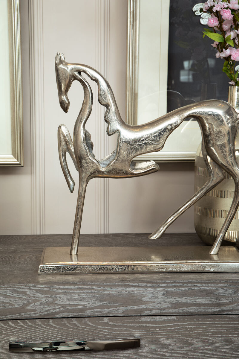 Orsina Hampstead Horse Ornament – Silver Nickel Aluminium Sculpture