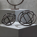 Orsina Nexus Bronze Sphere Sculptures | Set of 2 Aluminum Orbs
