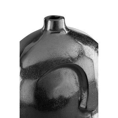 Orsina Viso Large Silver Face Round Vase – Modern Sculptural Decor