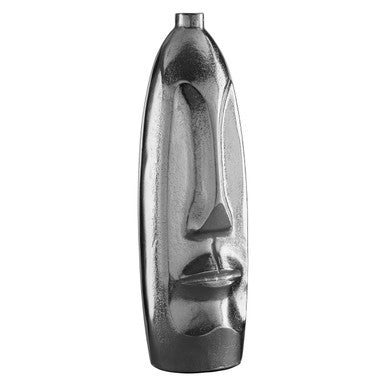 Orsina Viso Silver Face Tall Vase – Modern Abstract Aluminum Decor