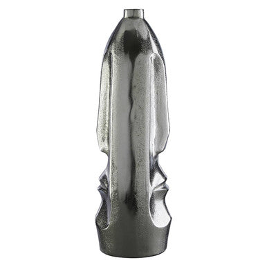 Orsina Viso Silver Face Tall Vase – Modern Abstract Aluminum Decor