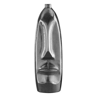 Orsina Viso Silver Face Tall Vase – Modern Abstract Aluminum Decor