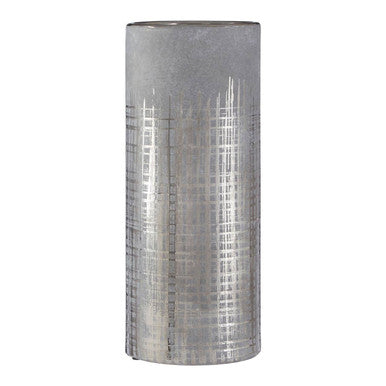 Orsina Embra Small Grey Ceramic Flower Vase with Silver Etching