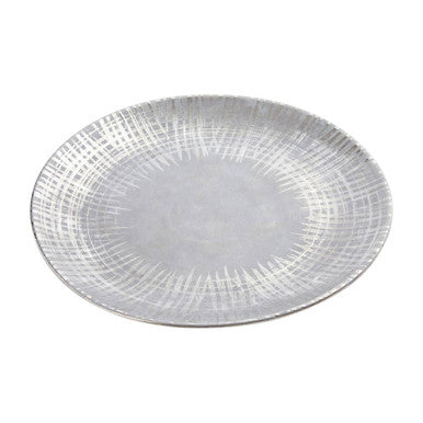 Orsina Embra Silver Decorative Plate – Matte Grey Tabletop Accent