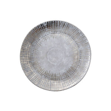 Orsina Embra Silver Decorative Plate – Matte Grey Tabletop Accent