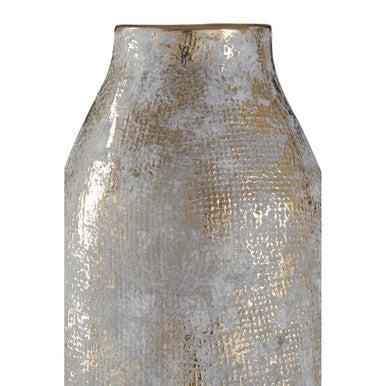 Orsina Orvena Large Ceramic Vase – Grey and Distressed Gold Decor