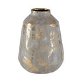 Orsina Medium Grey and Gold Ceramic Vase | Textured Modern Home Decor