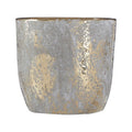 Orsina Small Grey and Gold Ceramic Planter | Handcrafted Modern Pot