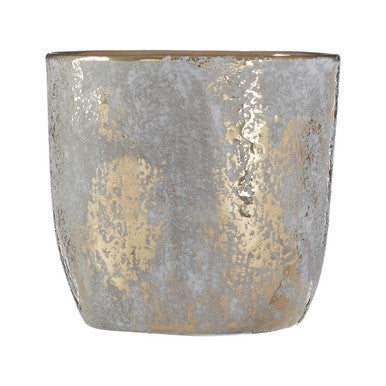 Orsina Small Grey and Gold Ceramic Planter | Handcrafted Modern Pot