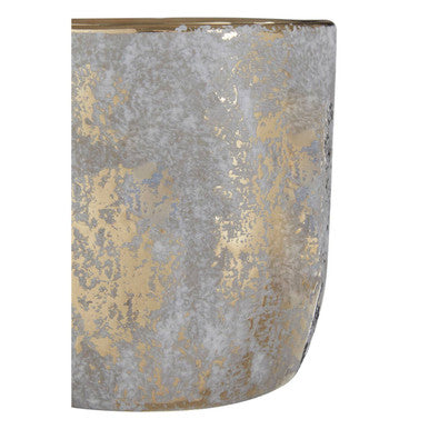 Orsina Small Grey and Gold Ceramic Planter | Handcrafted Modern Pot