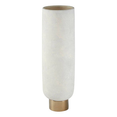 Orsina Callie Large Pedestal Vase – White and Gold Porcelain Decor