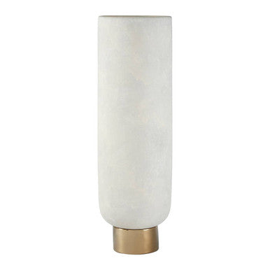 Orsina Callie Large Pedestal Vase – White and Gold Porcelain Decor