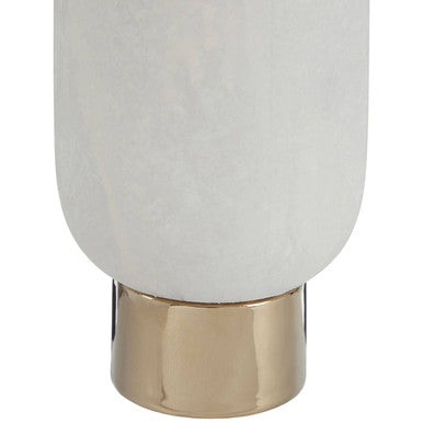 Orsina Callie Large Pedestal Vase – White and Gold Porcelain Decor