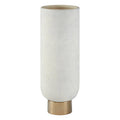 Orsina Callie White and Gold Ceramic Pedestal Vase – Small Modern Decor