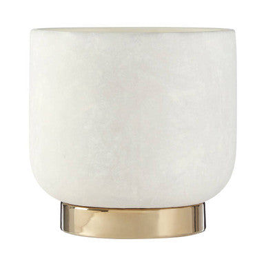 Orsina Callie Large Ceramic Planter with Gold Pedestal – White