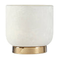 Orsina Callie Small White Planter with Gold Pedestal Base