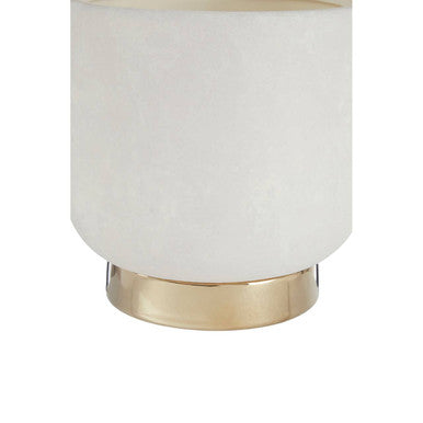 Orsina Callie Small White Planter with Gold Pedestal Base