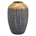 Orsina Cyrus Grey and Gold Small Ceramic Vase | Modern Tabletop Decor