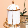 Orsina Coletta Ceramic Jar – Medium White and Gold Bathroom Storage