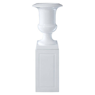 Orsina Josten White Pedestal Planter – High Gloss Sculptural Pot