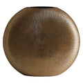 Orsina Estrella Small Gold Round Vase – Fluted Aluminium Tabletop Decor
