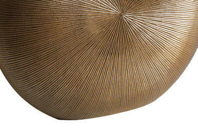Orsina Estrella Small Gold Round Vase – Fluted Aluminium Tabletop Decor
