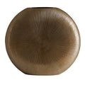 Orsina Estrella Large Gold Round Aluminium Vase – Fluted Floral Decor