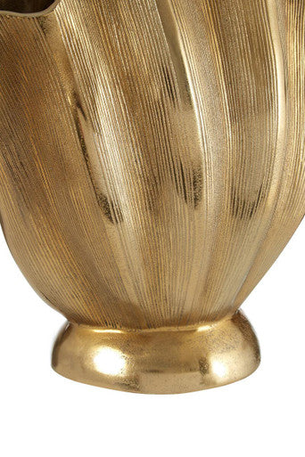 Orsina Estrella Small Gold Fluted Aluminium Vase – Sculptural Decor