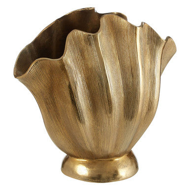 Orsina Estrella Large Gold Fluted Vase – Tall Handcrafted Aluminium