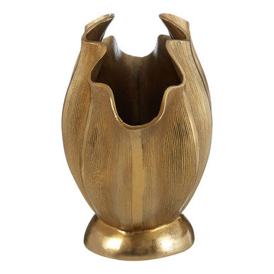 Orsina Estrella Large Gold Fluted Vase – Tall Handcrafted Aluminium