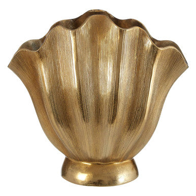 Orsina Estrella Large Gold Fluted Vase – Tall Handcrafted Aluminium
